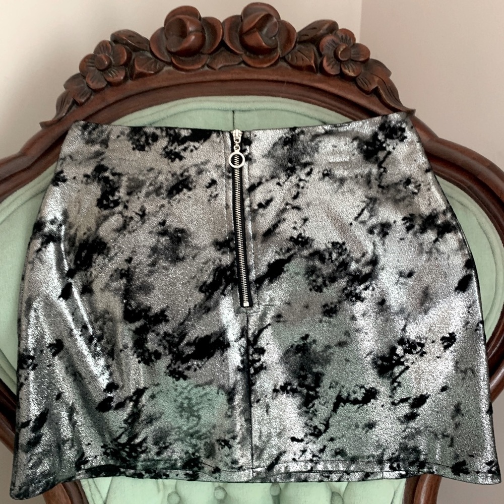Honey punch black and silver mini skirt